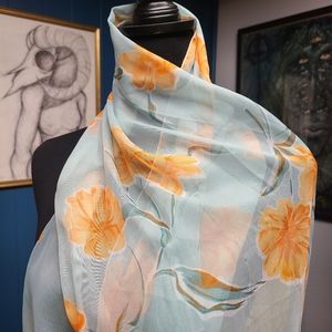 Gorgeous Sheer Floral Print Scarf